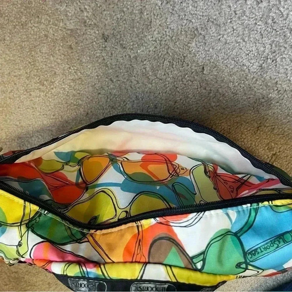 Lesportsac Greta Shades Shoulder Bag Purse, Rainbow Sunglasses, RETIRED - Picture 7 of 11